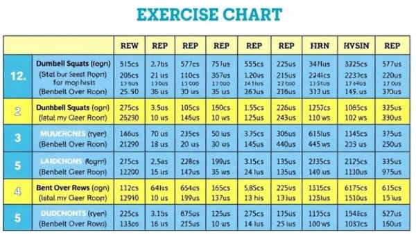Dumbbell workout plan for over 50s featuring exercises and reps.
