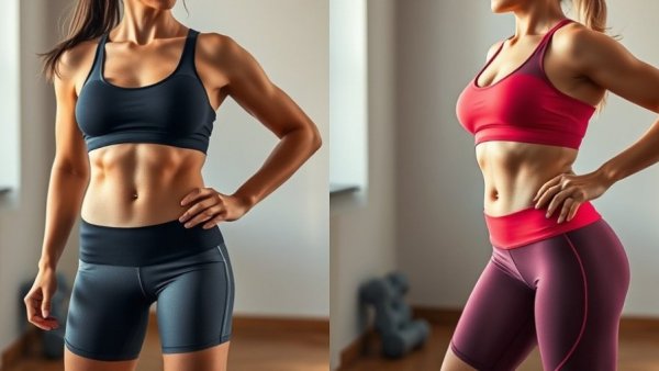 Personalized fitness coaching results with a before and after comparison.