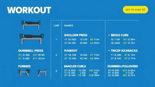 30 Minute Upper Body Dumbbell Workout for Over 50 exercise chart.