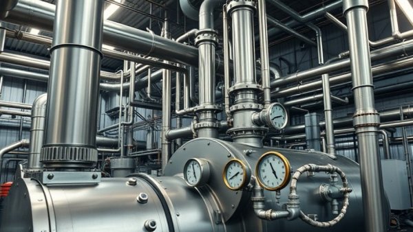 Complex industrial boiler system highlighting energy crises and boiler technology.