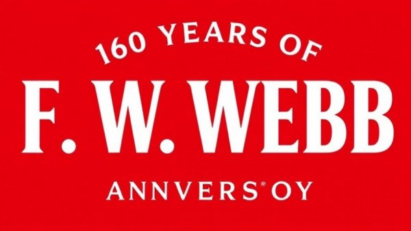 F.W. Webb 160-Year Anniversary logo on red background.