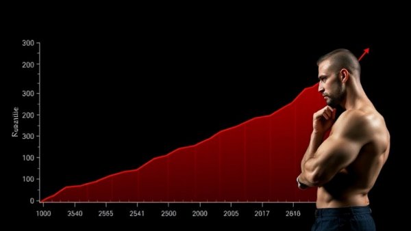 Graph on training close to failure with muscular man pondering.