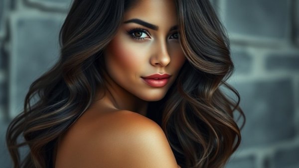 Confident woman with long hair, embodying communication skills for fitness trainers.