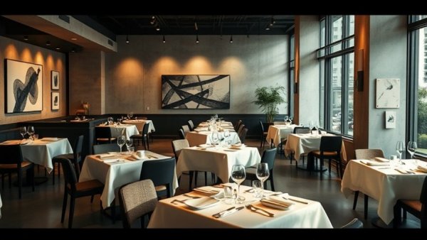 Marcel Breuer Restaurant elegant dining interior with modern decor.