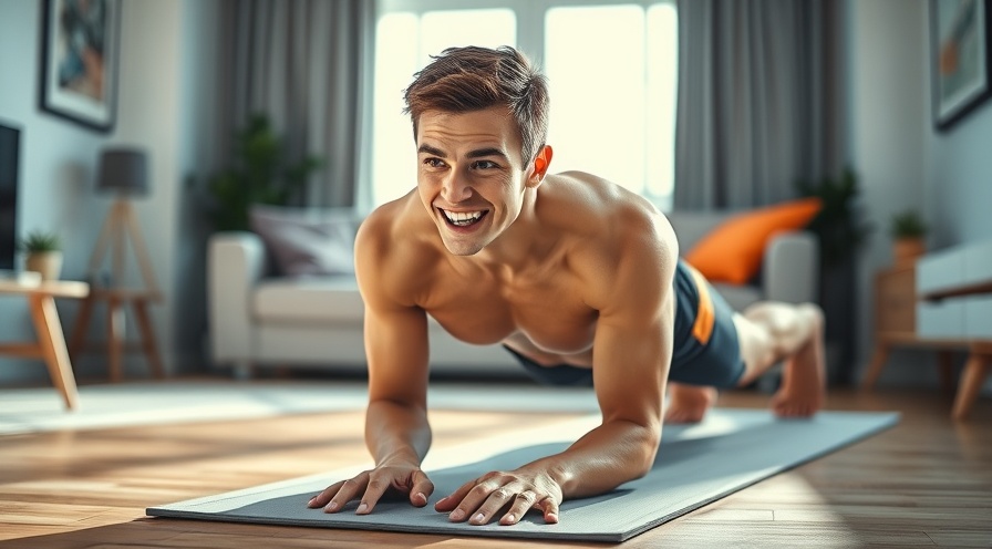 Athletic person focused on core strength training with a plank exercise at home.