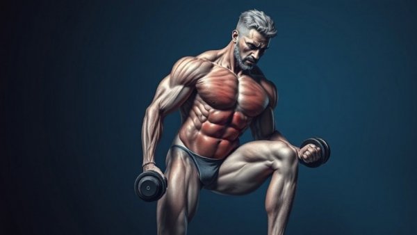 Detailed anatomical illustration of single leg exercise, highlighting key muscles.