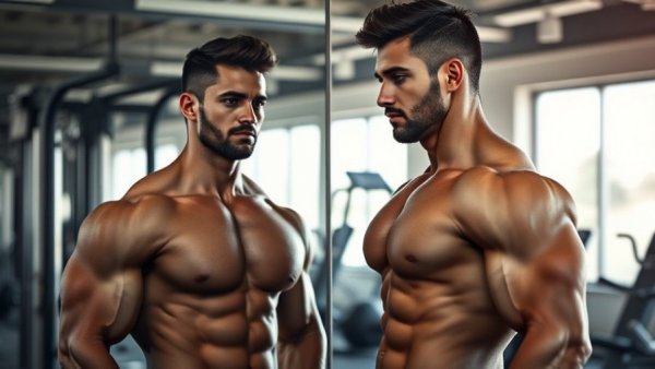 Confident man in gym reflecting on body image, How I Cured My Body Dysmorphia.