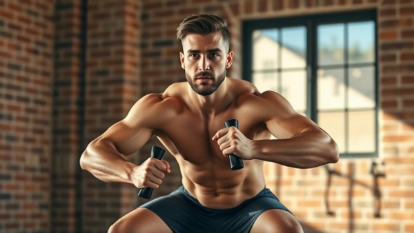 Athletic male doing leg exercises with resistance bands indoors.