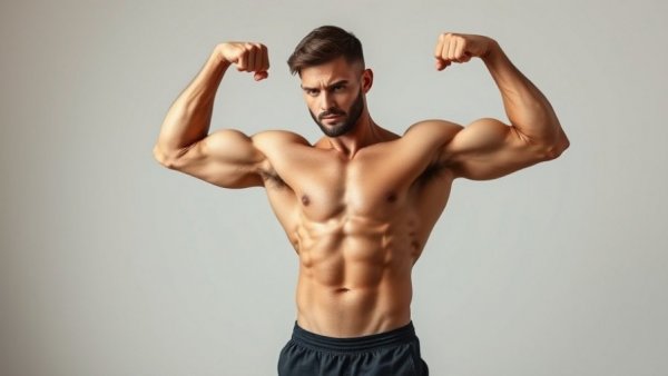 Muscular man doing 30 min full body workout at home.