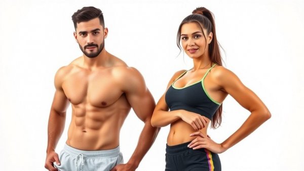 Fit couple demonstrating total core workout at home