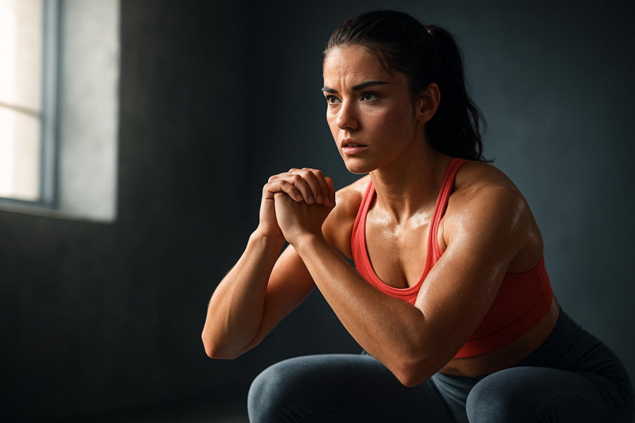 Determined athlete performing foundational exercises for fitness simplicity.