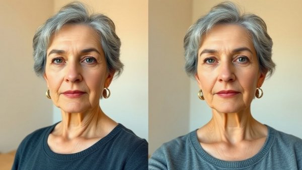Mature woman's body transformation with personalized coaching during menopause