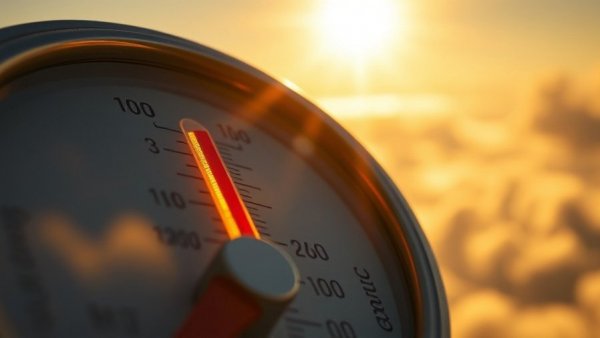 Thermometer showing high temperature in bright April sunlight, testing your AC in April.