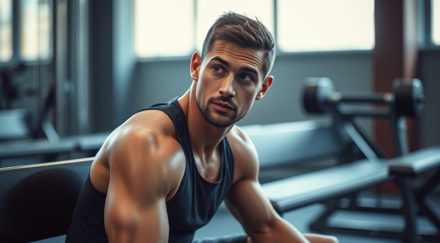 Close-up of fit individual on gym bench, determined expression, soft morning light.
