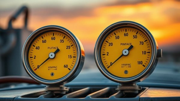 Analog gauge sets for HVACR professionals on an industrial unit.