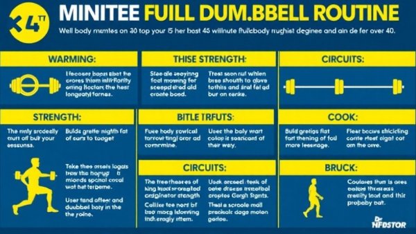 35-minute dumbbell workout infographic for over 40.