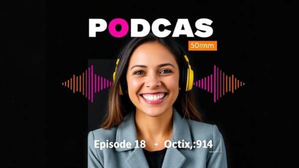 Podcast cover of cheerful woman with sound waves, episode 551.