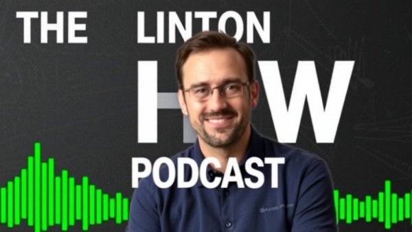 AI in Fitness Business podcast cover with male host and green audio