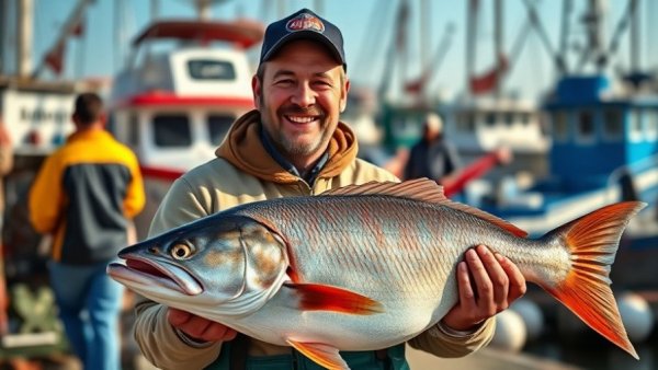 Fisherman holding fish at the docks, concept for 2026 Gym Growth Playbook.