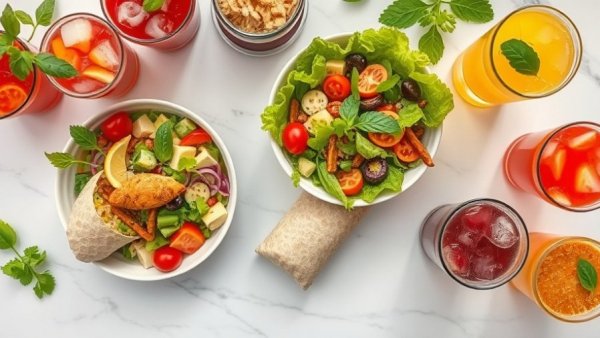 CRISP & GREEN new menu featuring fresh salads and drinks.