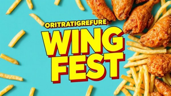 Crush of the Month and All-You-Can-Eat Wing Fest ad with wings and fries.