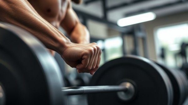 Athlete demonstrating the best grip for deadlifting in a gym setting.