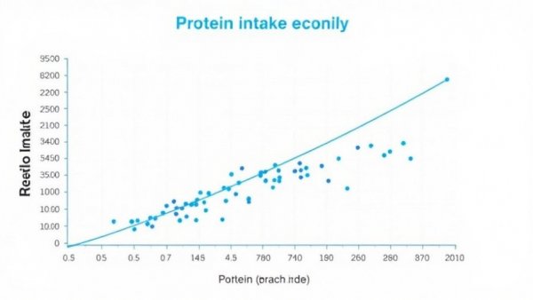 Detailed graph showing protein intake vs. muscle growth with trend line.