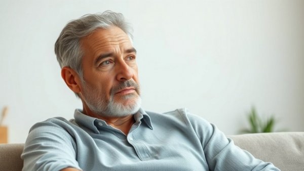 Middle-aged gym owner sharing success stories, thoughtful indoor setting.