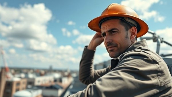 Technician analyzing HVAC performance metrics on rooftop unit
