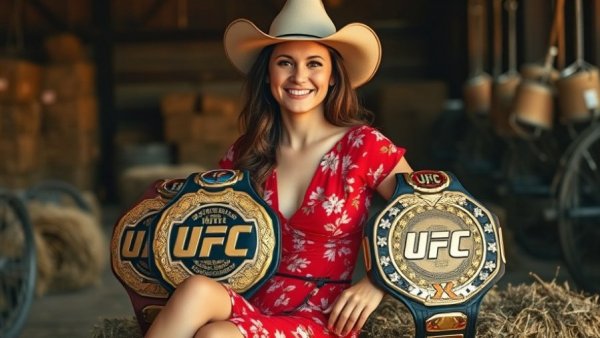 Valentina Shevchenko's UFC dominance highlighted with belts.