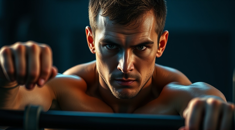 Fit individual mid-row exercise showcasing upper body workout and muscle building in cinematic lighting.