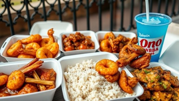 Ono Hawaiian BBQ South LA Grand Opening featuring BBQ dishes and soda cup