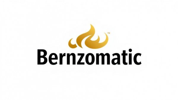 Bernzomatic logo featuring a stylized flame above the O, bold gold text.
