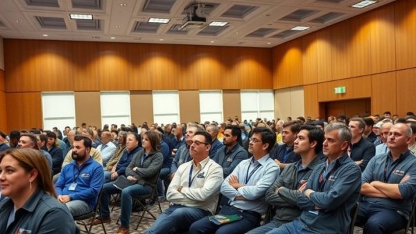 HVAC apprenticeship program event in Maryland, large group attending.