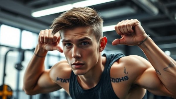 Level up your push-up game with elevated push-ups in a gym.