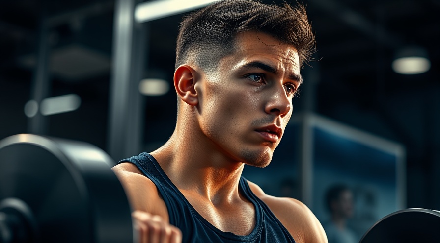 Energetic young man lifting weights, showcasing fitness strategies and determination.