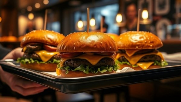 Status burgers Brooklyn served stylishly in a chic restaurant.