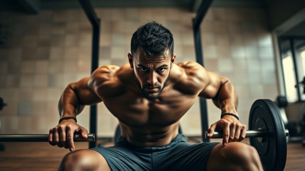 Athlete performing bench press in Texas Method Workout, gym setting.