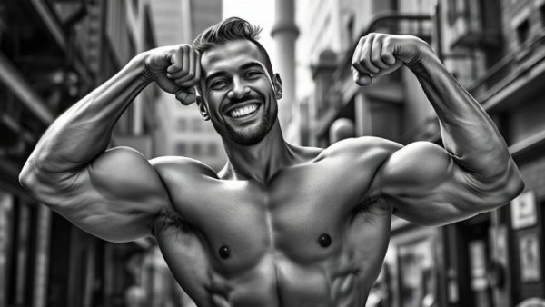 Man flexing his muscles, illustrating strength, Longevity Secrets of Lou Ferrigno.