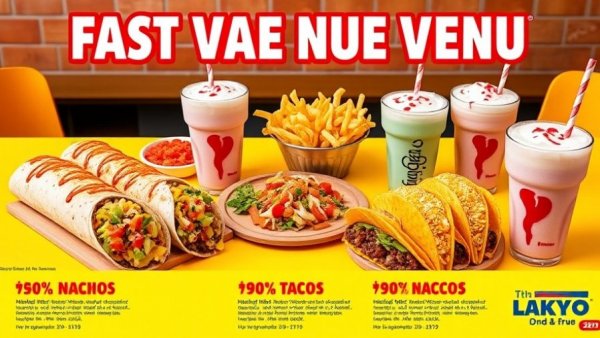 Del Taco Value Menu with burritos, nachos, tacos, and shakes.