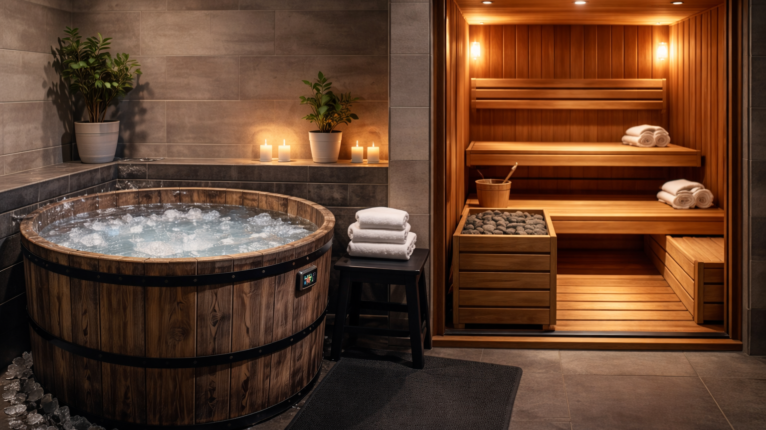 People enjoying ice bath therapy for benefits, focusing on relaxation.