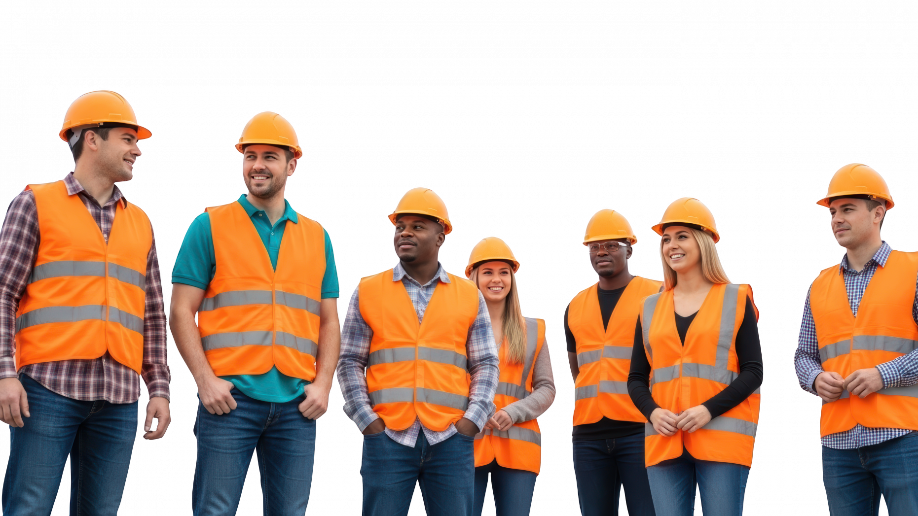 hvac team of service experts collaborating in a mechanical room for elite performance – diverse, confident, and equipped with commercial hvac tools.