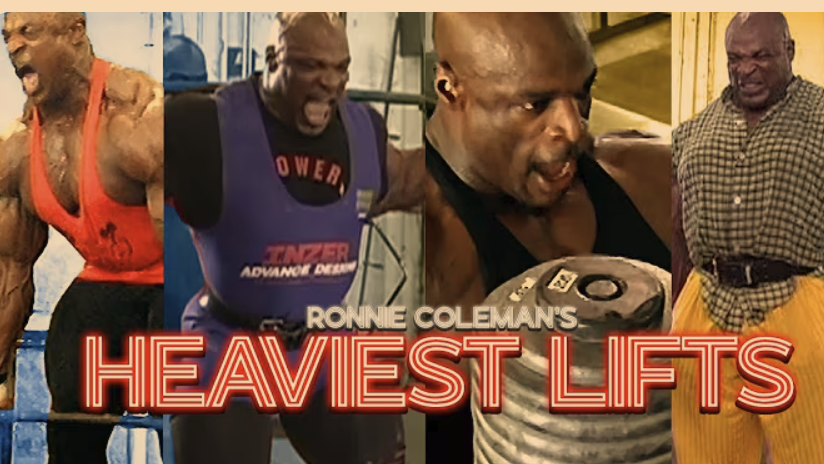 Determined bodybuilder mid-front squat showcasing strength training in dramatic gym lighting.