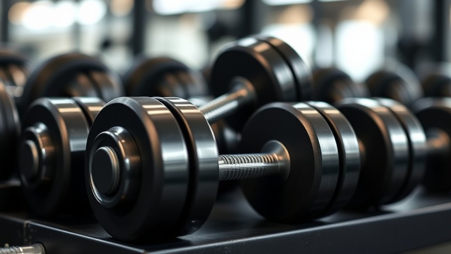 Realistic photo of dumbbells showcasing weight training for seniors.