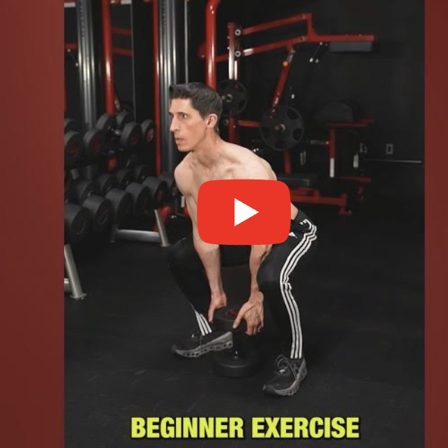 Muscular man performing squat, Best Workout for Beginners content.