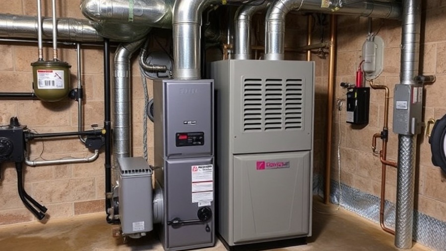 Gas furnace showing HVAC troubleshooting for heating system issues.