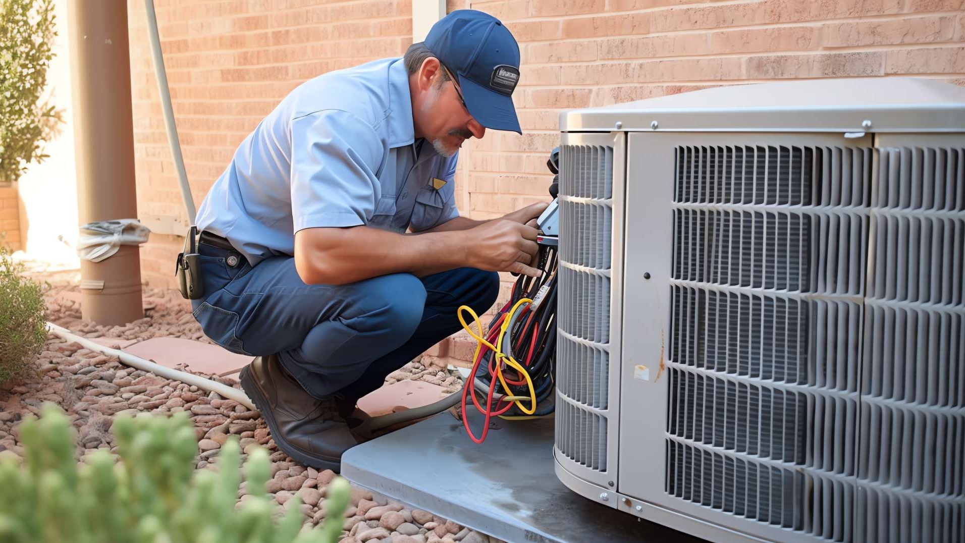 HVAC technician inspecting furnace to boost HVAC closing rates in basement.