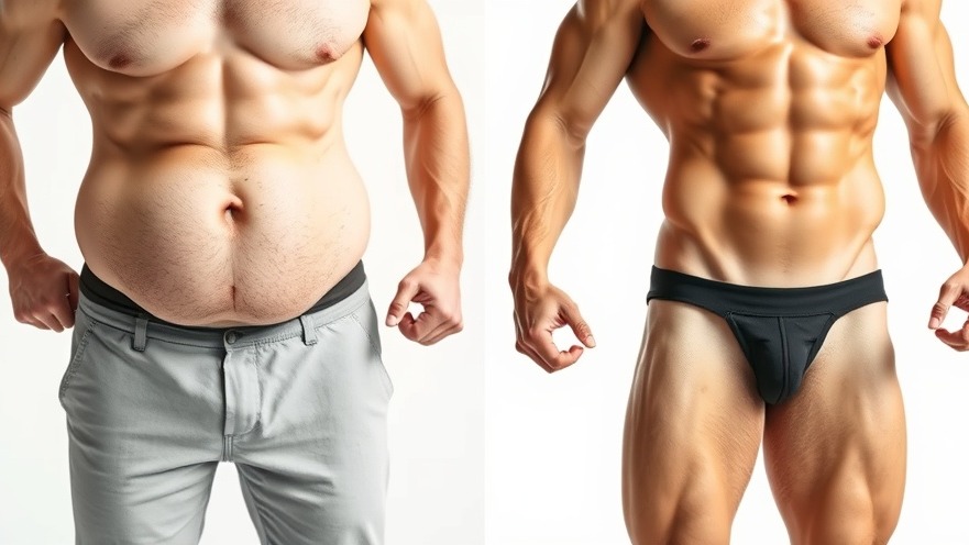 Illustration of belly fat loss transformation, highlighting fitness and nutrition tips.