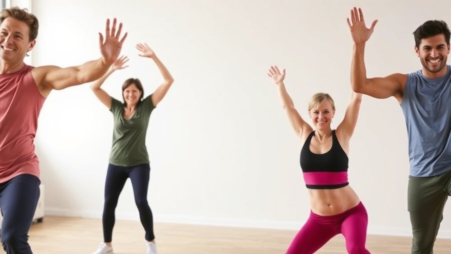 Group performing functional fitness workout in a gym.