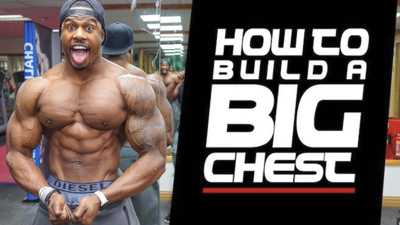 Simeon Panda chest workout with a fit athlete mid-pushup, showcasing intensity and pec strength.